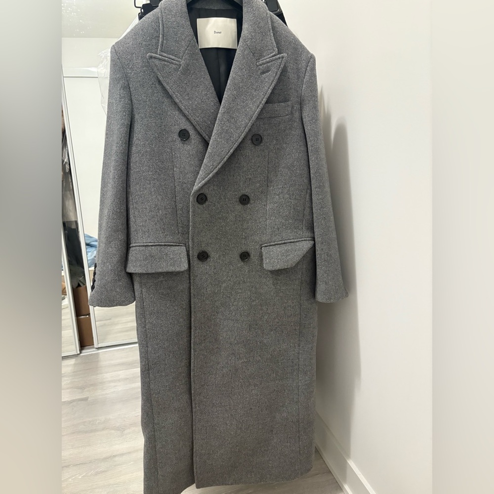 DUNST Unisex Double-breasted Wool Coat Size Small